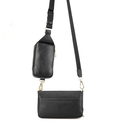 Nikoo Siyah Kadın Deri Çapraz Omuz Çantası