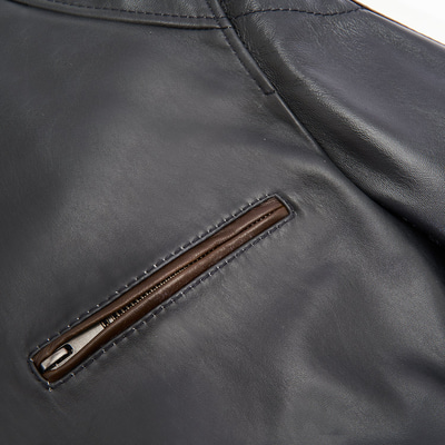 Nobert Lacivert Erkek Deri Ceket