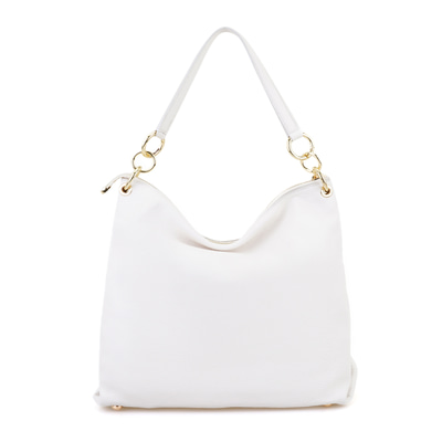 Oksana Beyaz Kadın Deri Omuz Çantası