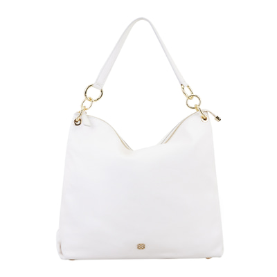 Oksana Beyaz Kadın Deri Omuz Çantası