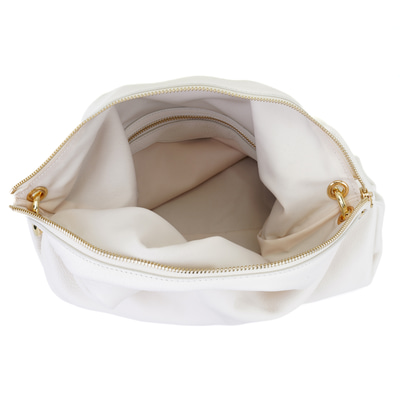 Oksana Beyaz Kadın Deri Omuz Çantası