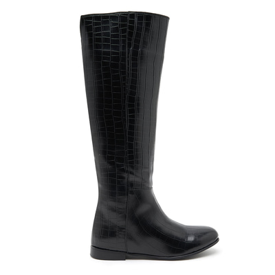 Ole Siyah Kadın Kroko Baskılı Çizme