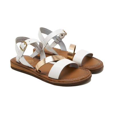 Ore Beyaz Kadın Deri Sandalet