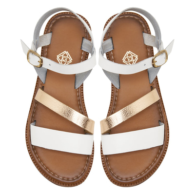 Ore Beyaz Kadın Deri Sandalet