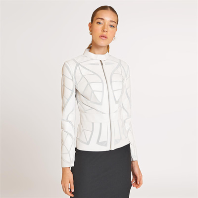 Origa Kadın Yaprak Panelli Deri Ceket