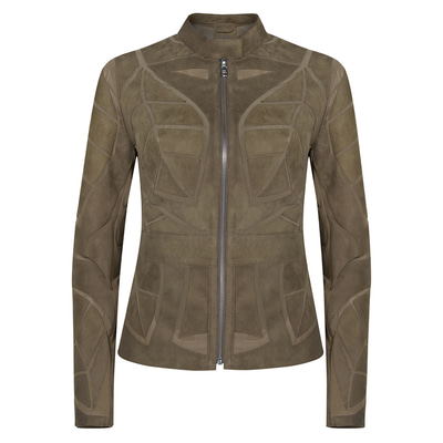 Origa Kadın Yaprak Panelli Deri Ceket