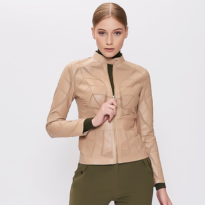 Origa Kadın Yaprak Panelli Deri Ceket