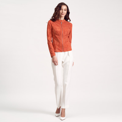 Origa Kadın Yaprak Panelli Deri Ceket