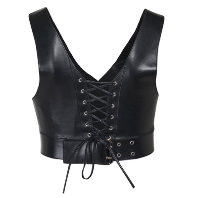 Orsina Siyah Kadın Deri Büstiyer