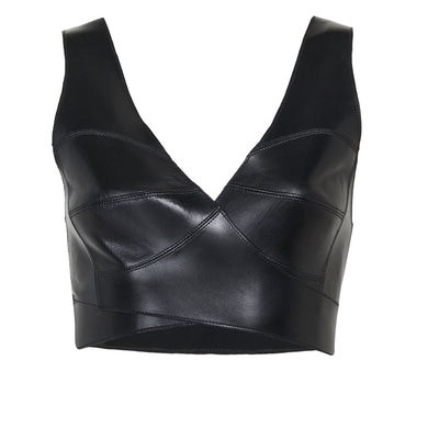 Orsina Siyah Kadın Deri Büstiyer