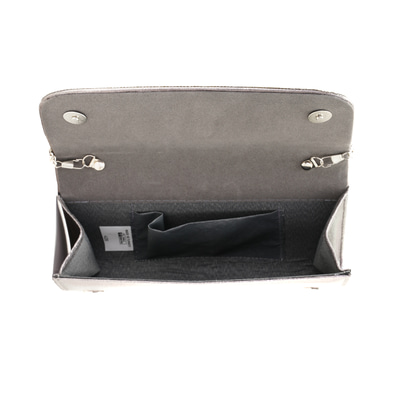 Oskar Gri Kadın Parlak Taşlı Gece Çantası