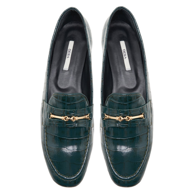 Palmera Yeşil Kadin Deri Loafer Günlük Ayakkabi