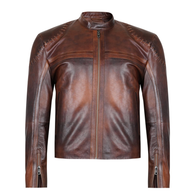 Paolo Kahve Erkek Vintage Deri Ceket