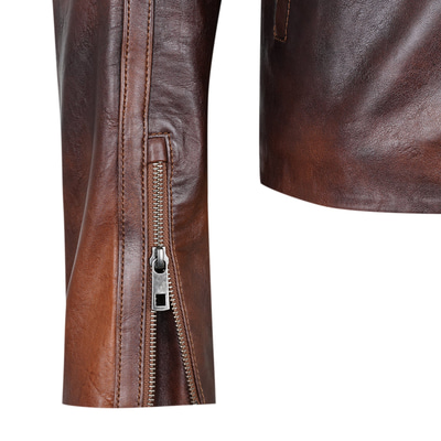 Paolo Kahve Erkek Vintage Deri Ceket