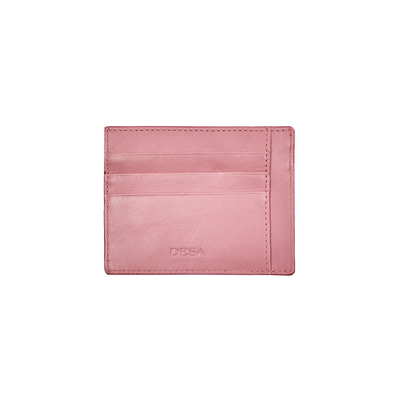 Pembe Kadın Deri Kartlık