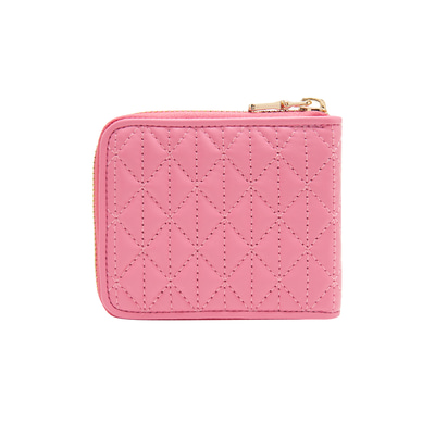 Pembe Kapitone Kadın Deri Cüzdan