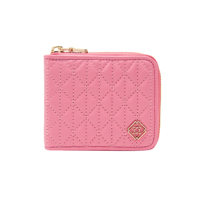 Pembe Kapitone Kadın Deri Cüzdan