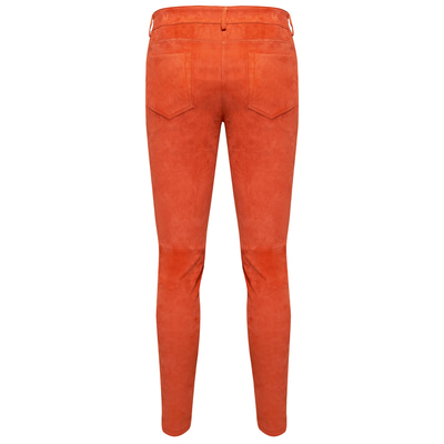 Pembe Roisin Kadın Stretch Deri Pantolon