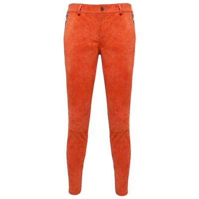 Pembe Roisin Kadın Stretch Deri Pantolon