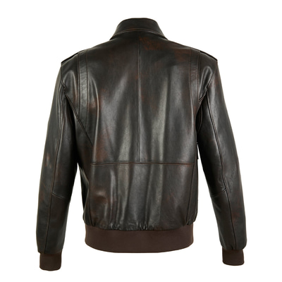 Piero Koyu Gri Erkek Deri Bomber Ceket