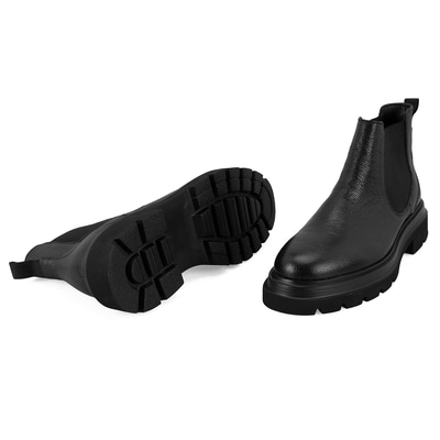 Pietsa Siyah Erkek Lastikli Deri Chelsea Bot