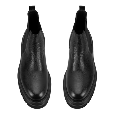 Pietsa Siyah Erkek Lastikli Deri Chelsea Bot