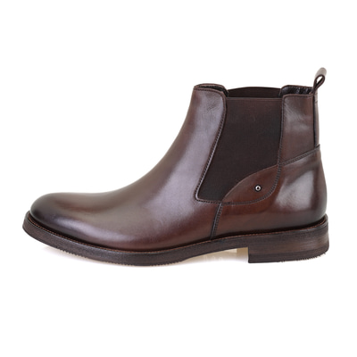 Pravin Kahve Erkek Lastikli Deri Chelsea Bot