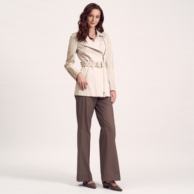 Pudra Kemerli Kadın Trençkot