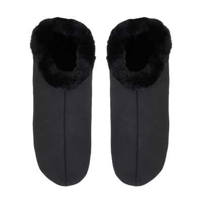 Ranja Siyah Erkek Fluffy Yünlü Patik