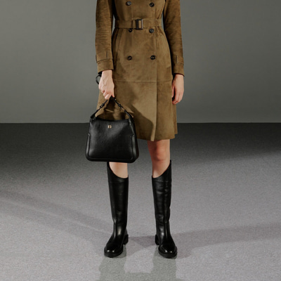 Rebeca Siyah Kadın Deri Binici Çizmesi