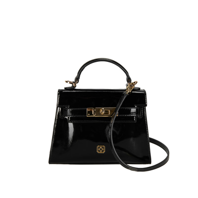 Rebeni Siyah Kadın Rugan El Çantası