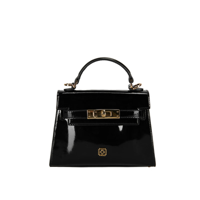 Rebeni Siyah Kadın Rugan El Çantası