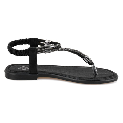 Regan Siyah Kadın Parlak Taş Detaylı Parmak Arası Sandalet