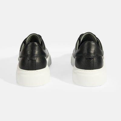 Reminya Siyah Erkek Deri Bağcıklı Günlük Ayakkabı