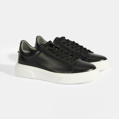 Reminya Siyah Erkek Deri Bağcıklı Günlük Ayakkabı