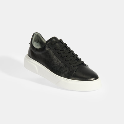 Reminya Siyah Erkek Deri Bağcıklı Günlük Ayakkabı