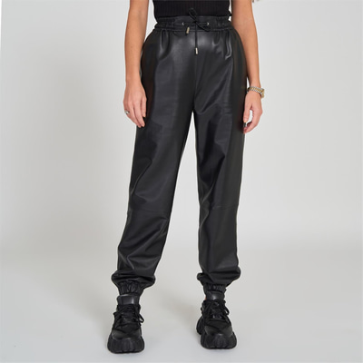 Rhonda Siyah Kadın Deri Pantolon