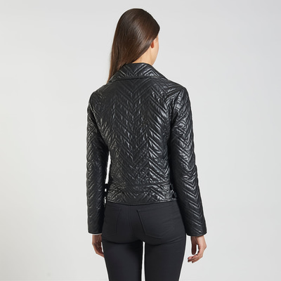 Riccarda Kadın Deri Biker Mont