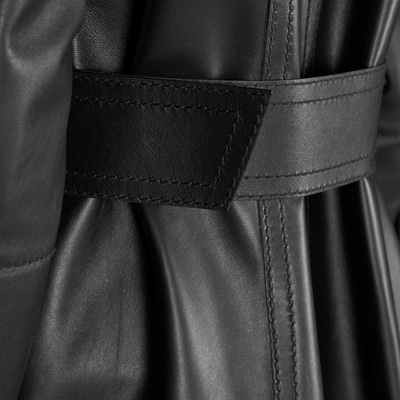 Richelle Siyah Kadın Deri Trençkot