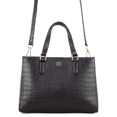 Rieka Kahve Kadın Kroko Baskılı Deri El Çantası