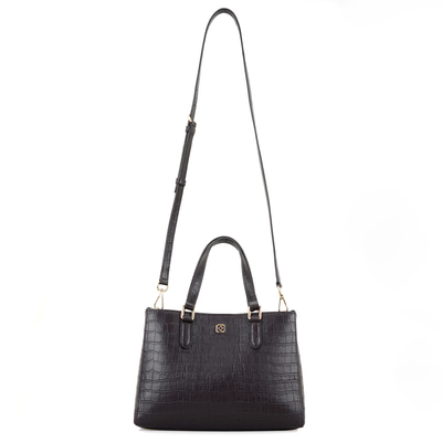 Rieka Kahve Kadın Kroko Baskılı Deri El Çantası