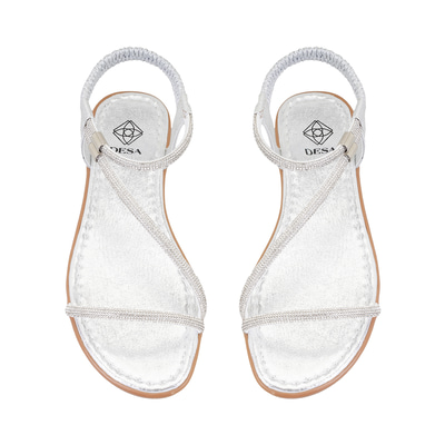 Rosmen Gri Kadın Parlak Taş Detaylı Sandalet