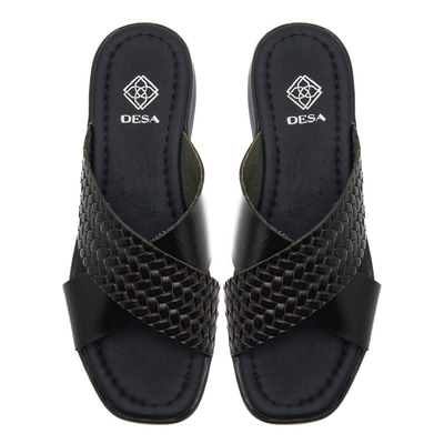 Ross Siyah Kadın Deri Terlik