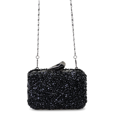 Rowena Siyah Kadın Parlak Taşlı Gece Çantası