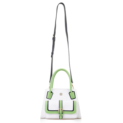 Samen Beyaz Kadın Deri El Çantası