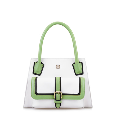 Samen Beyaz Kadın Deri El Çantası