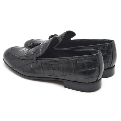 Samuel Siyah Erkek Kroko Baskılı Deri Klasik Ayakkabı