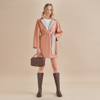 Sandra Kadın Çift Taraflı Deri Pardösü