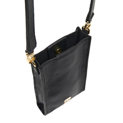 Senni Siyah Kadın Deri Telefon Çantası 