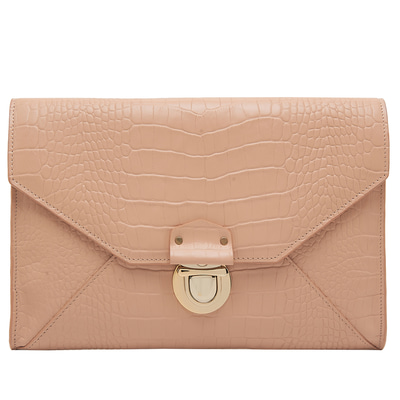 Sharon Bej Kadın Kroko Baskılı Deri Portföy Çanta